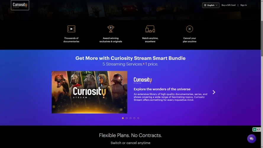 CuriosityStream – documentaries and educational nonfiction content